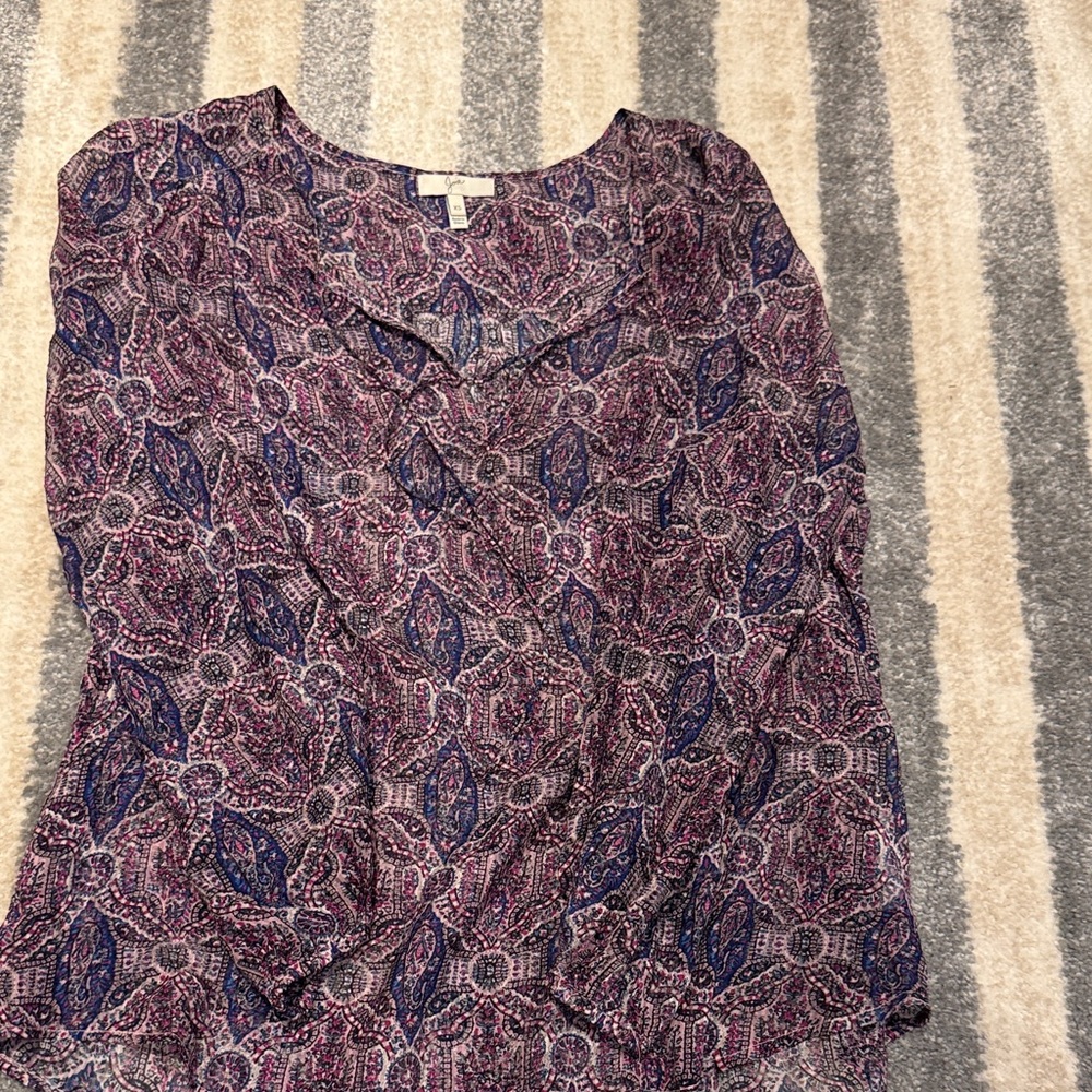 Joie Purple and Blue Paisley Blouse